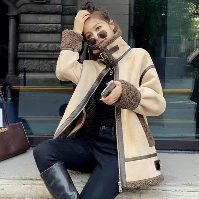 Wool Coat Peacoat - Шуба из овечьего меха, женская новая