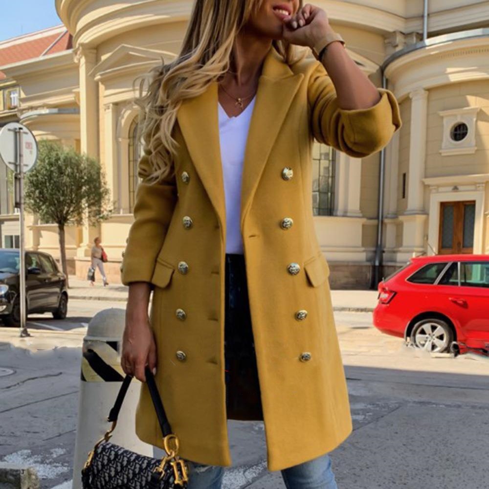 Модное Новое Женское длинное п – обзор и цена Wool Coat Peacoat