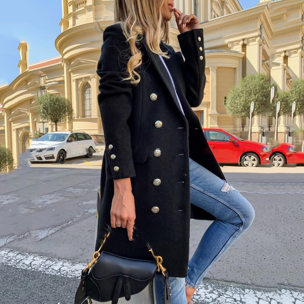 Модное Новое Женское длинное п – обзор и цена Wool Coat Peacoat