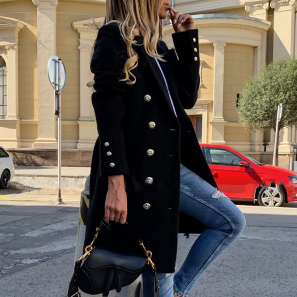 Модное Новое Женское длинное п – обзор и цена Wool Coat Peacoat