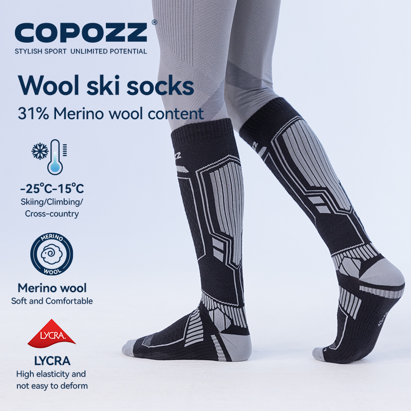 COPOZZ новые зимние лыжные нос – обзор и цена Thermal Sock Wool